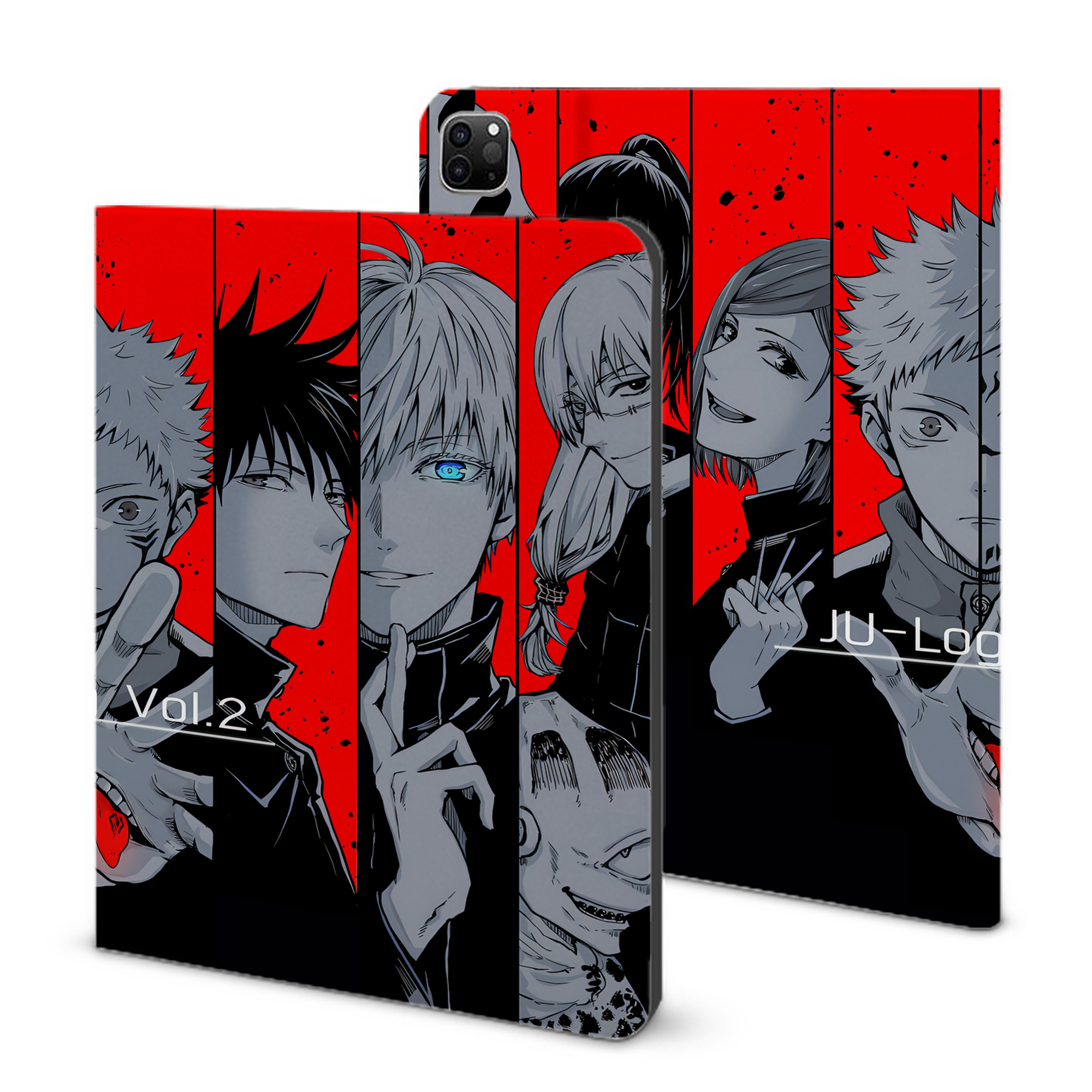 （画像用） 呪術廻戦 Jujutsu Kaisen IPad ケース ブック型 PUレザー TPU 耐衝撃 軽量 薄型 ペン収納なし 全面保護 IPad 各モデル対応